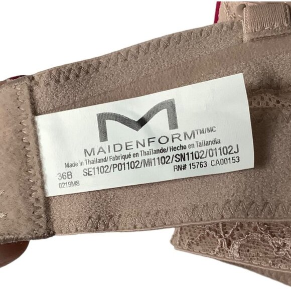 Maidenform Multiway Push-Up Balconette Bra Women Floral Detail Adjustable Straps - Picture 6 of 9